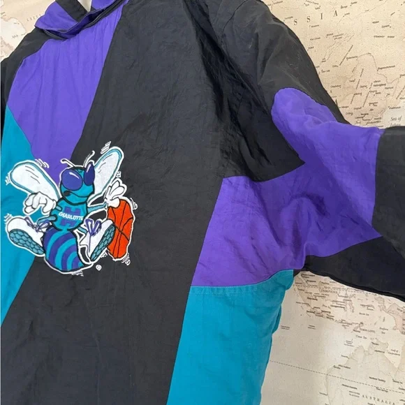 Men's Vintage NBA By Apex One Charlotte Hornets Full Zip Jacket